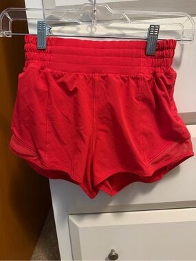 lululemon athletica Vibrant Red Athletic Shorts- Hottie Hots